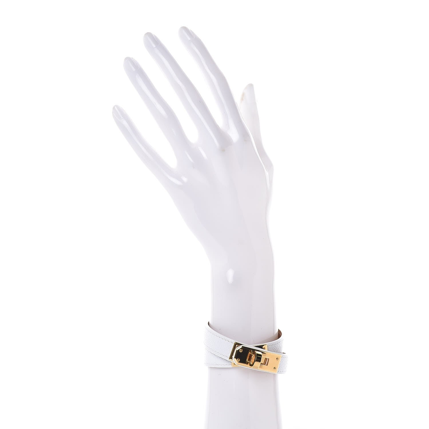 Hermes Epsom Kelly Double Tour Bracelet S White 2 of 7