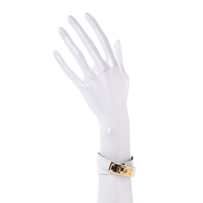 Hermes Epsom Kelly Double Tour Bracelet S White 2 of 7