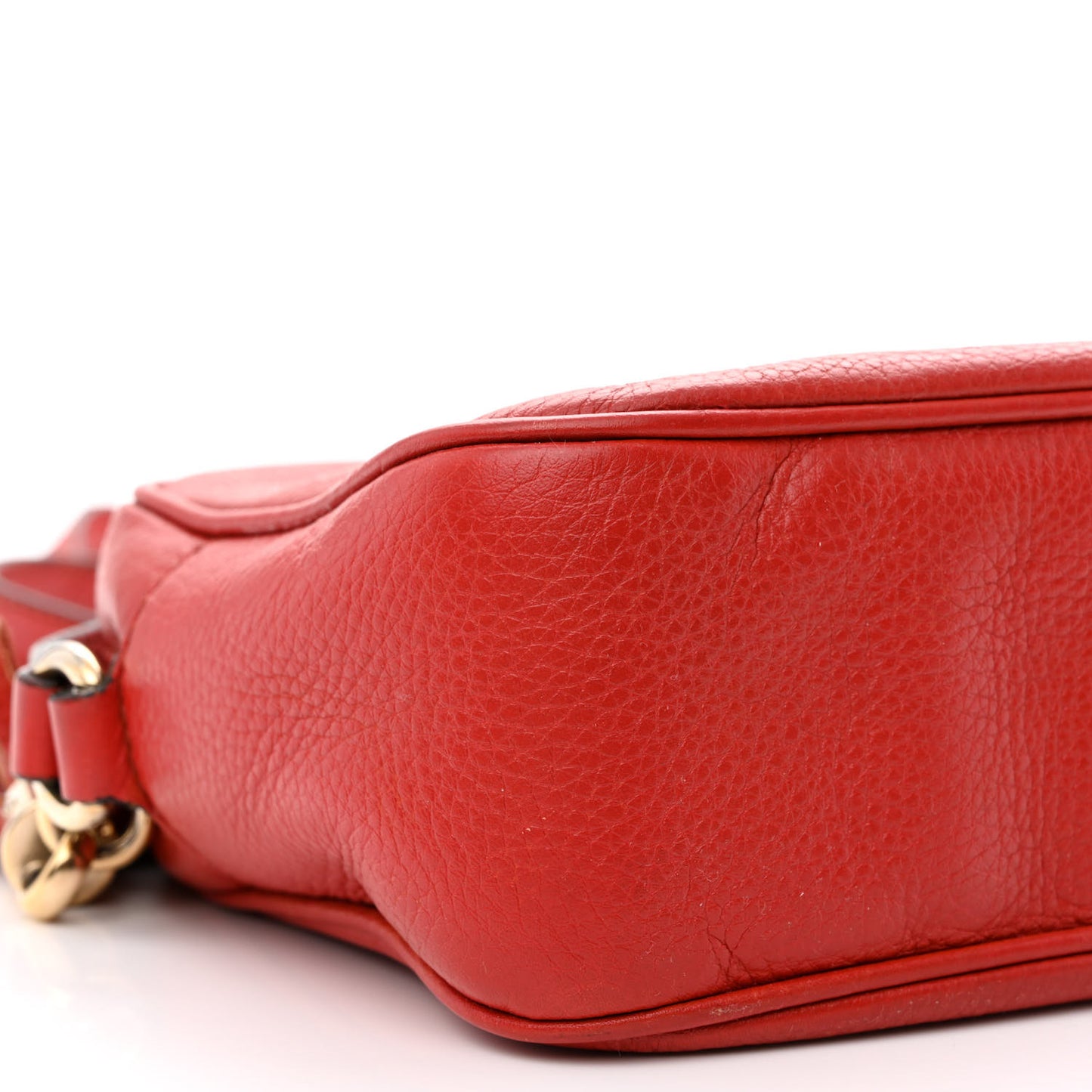 Pebbled Calfskin Small Soho Disco Bag Tabasco Red