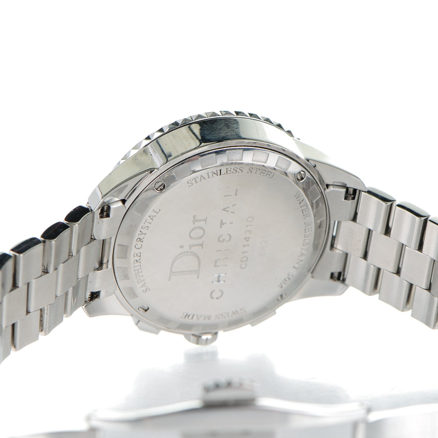 Christian Dior Stainless Steel Diamond Sapphire 38mm Christal Chronograph Quartz Watch White 6 of 9