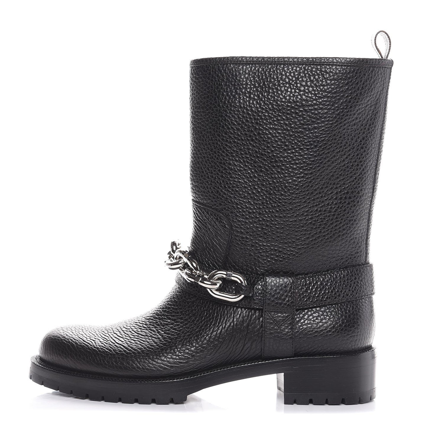 Calfskin Outlaw Flat Half Boots 41 Black