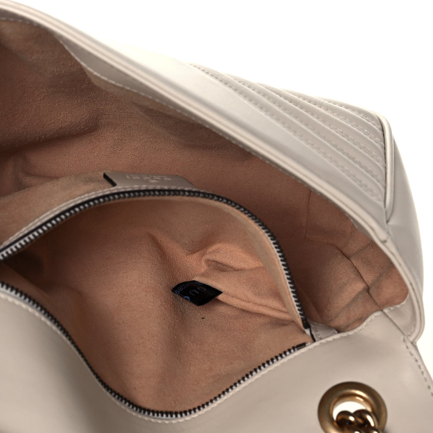 Gucci Calfskin Matelasse Small GG Marmont Shoulder Bag White 5 of 14