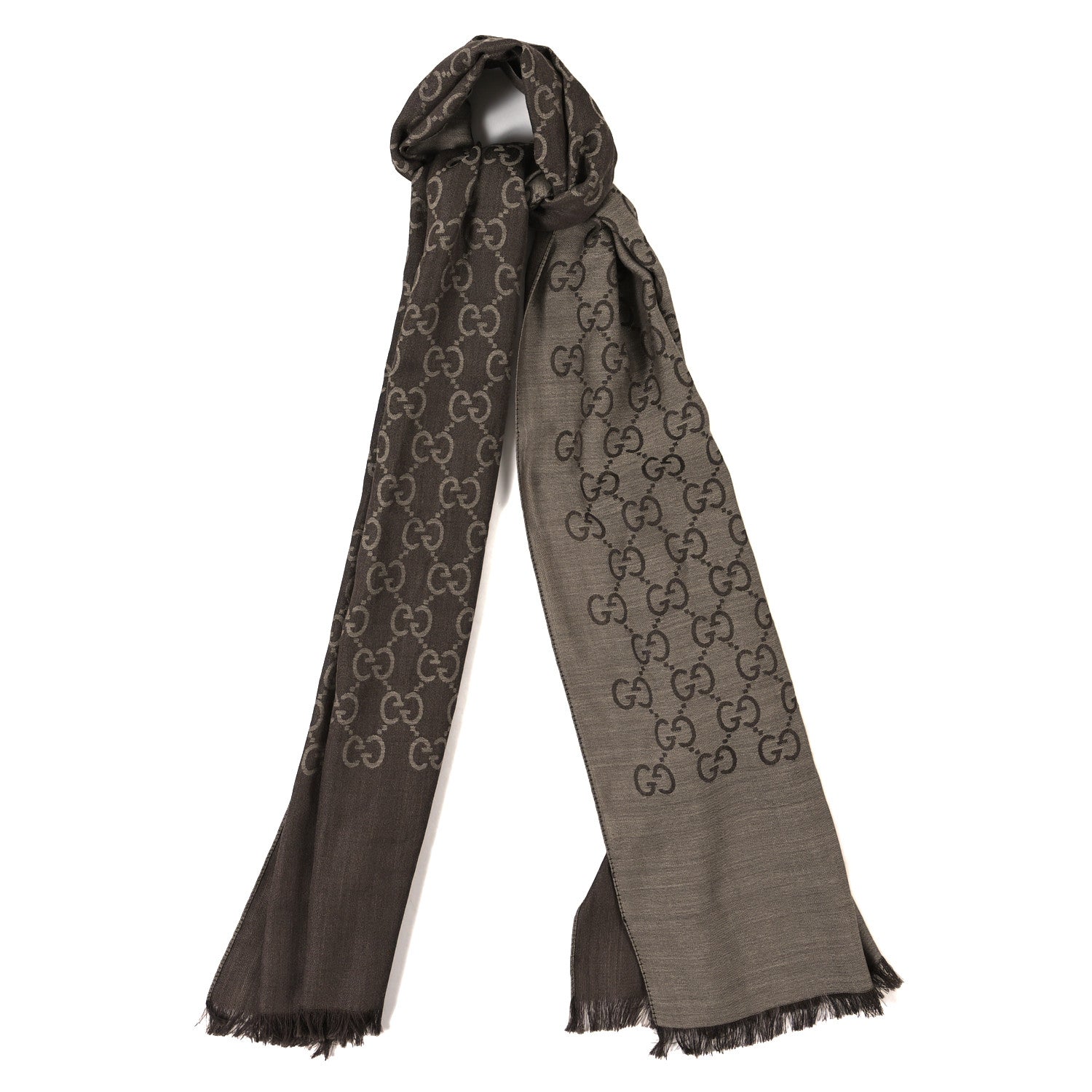 Gucci Wool Silk GG Monogram GGNat Scarf Sand 1 of 4