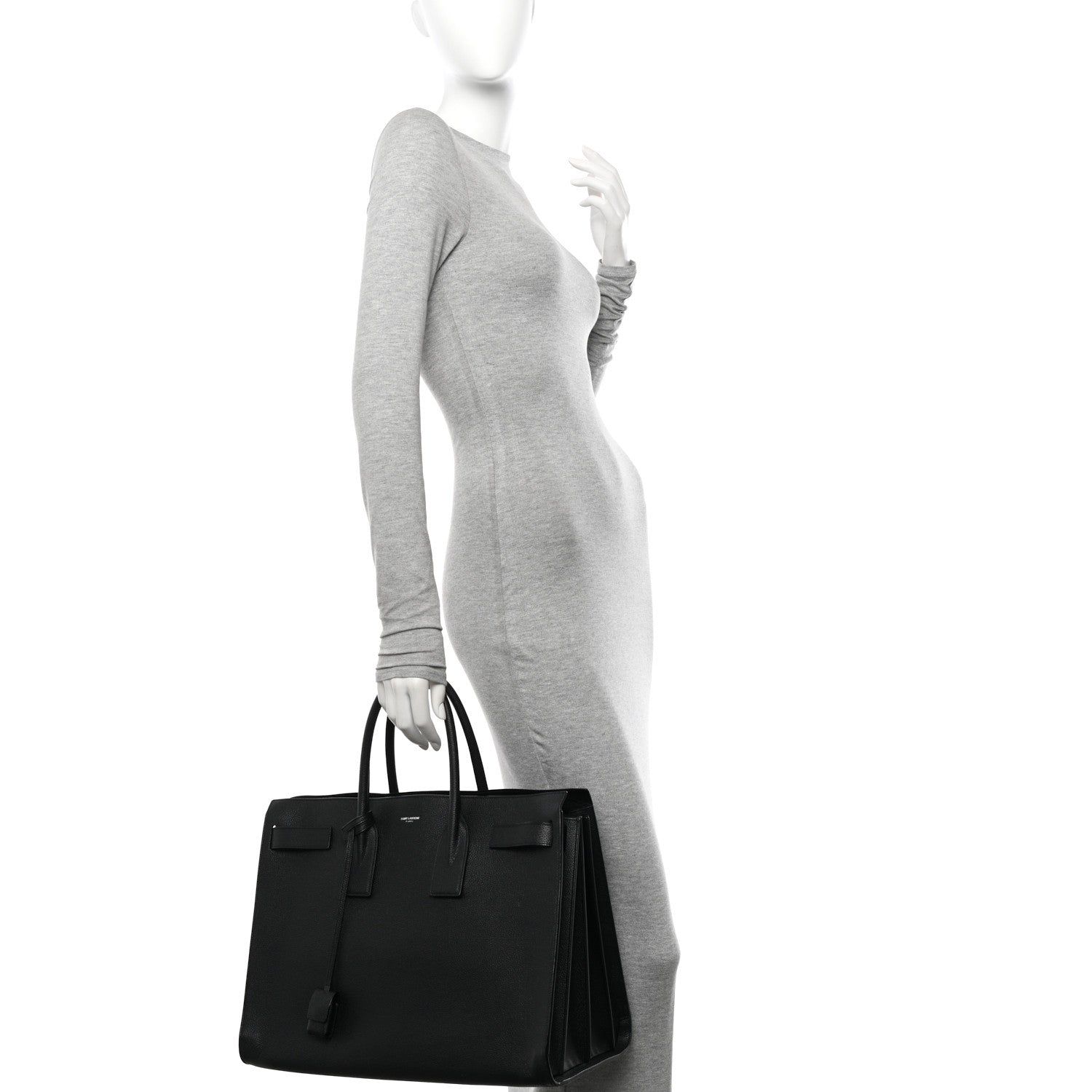 Saint Laurent Calfskin Large Sac de Jour Carryall Black 2 of 12