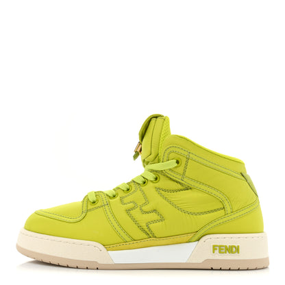 Fendi Nylon Match High Top Sneakers 39 Neon Green 1 of 10