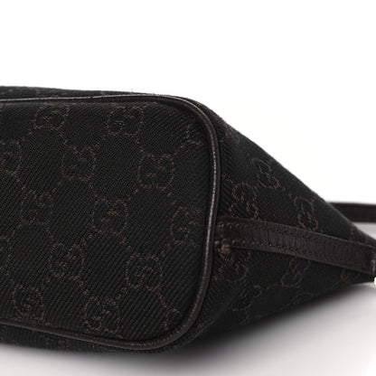 Gucci Denim Monogram Boat Pochette Dark Brown 10 of 13