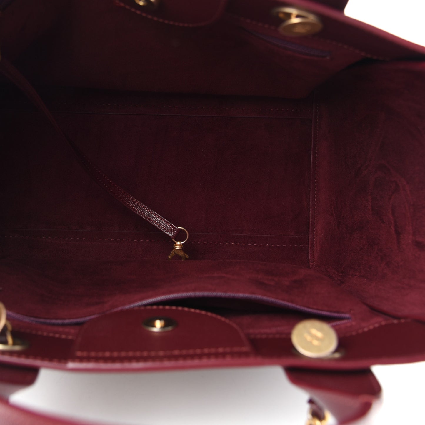 Caviar Small Studded Deauville Tote Burgundy