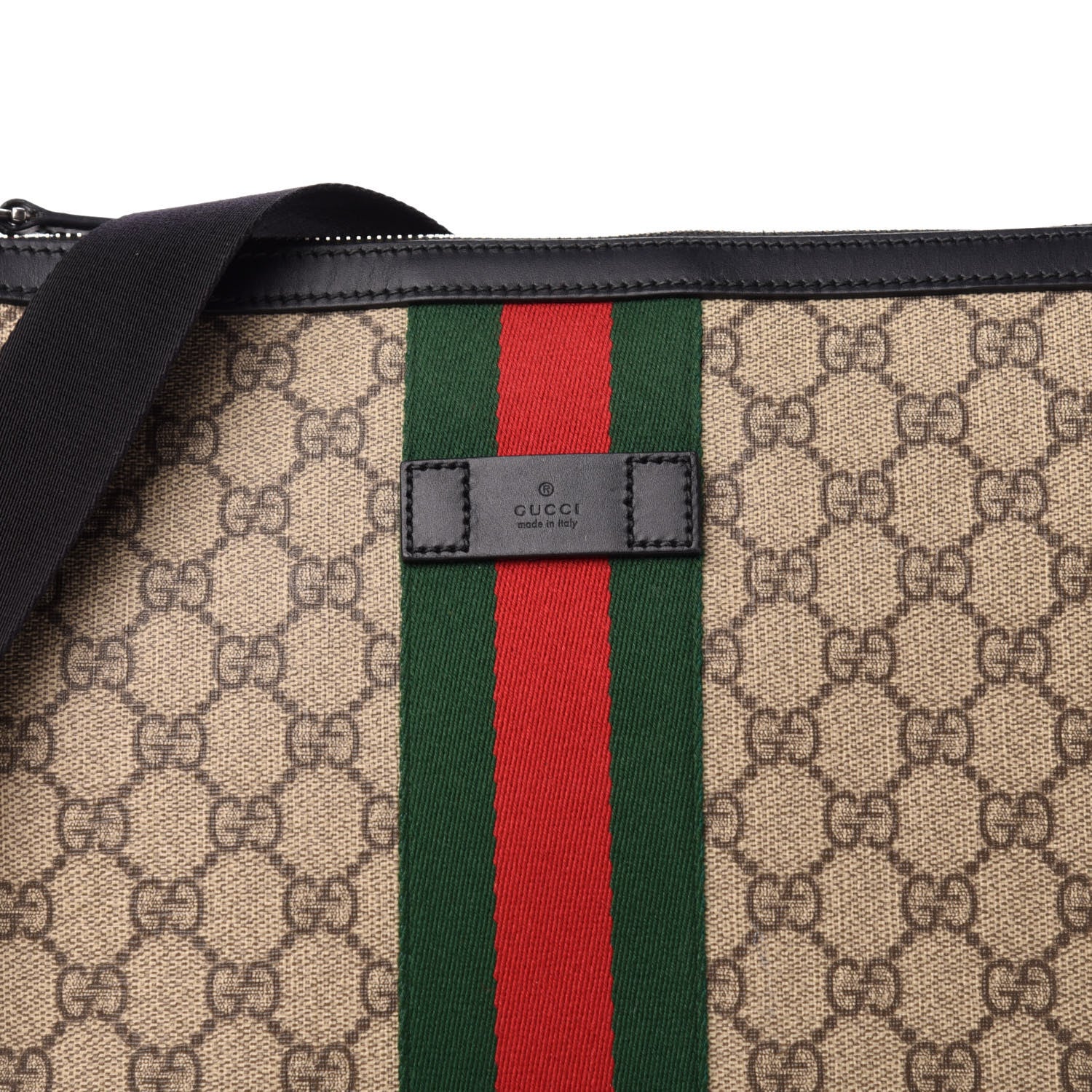 Gucci GG Supreme Monogram Web Messenger Bag Black 11 of 11