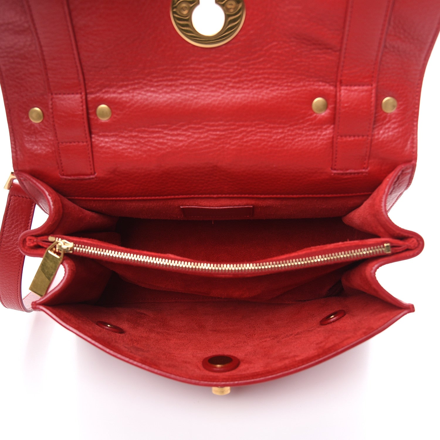 Saint Laurent Calfskin Canvas Small Muse Two Red 5 of 11