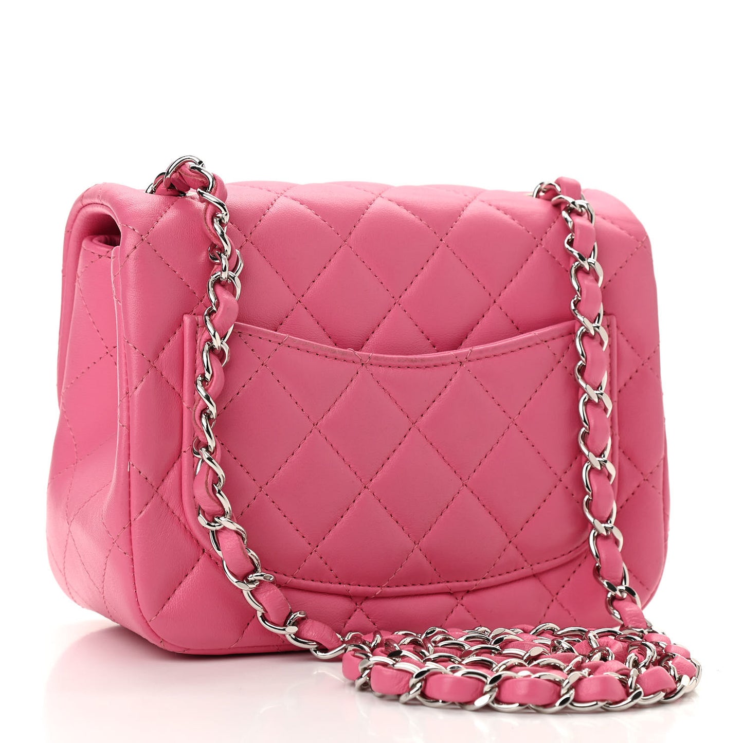Lambskin Quilted Mini Square Flap Pink