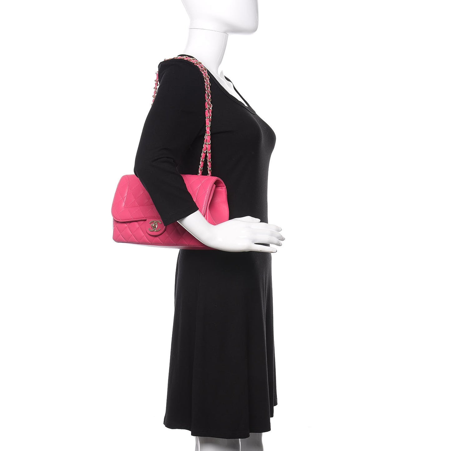 Lambskin Quilted Medium Mademoiselle Chic Flap Pink