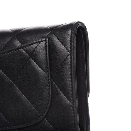 Chanel Lambskin Quilted Large Flap Wallet Black 9 of 15