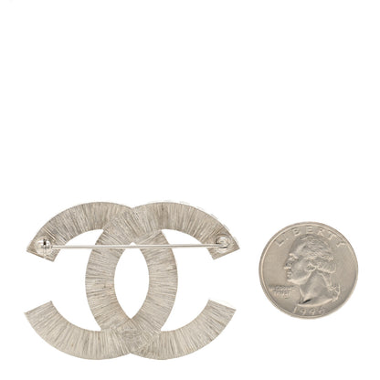 Chanel Baguette Crystal CC Brooch Silver 2 of 3
