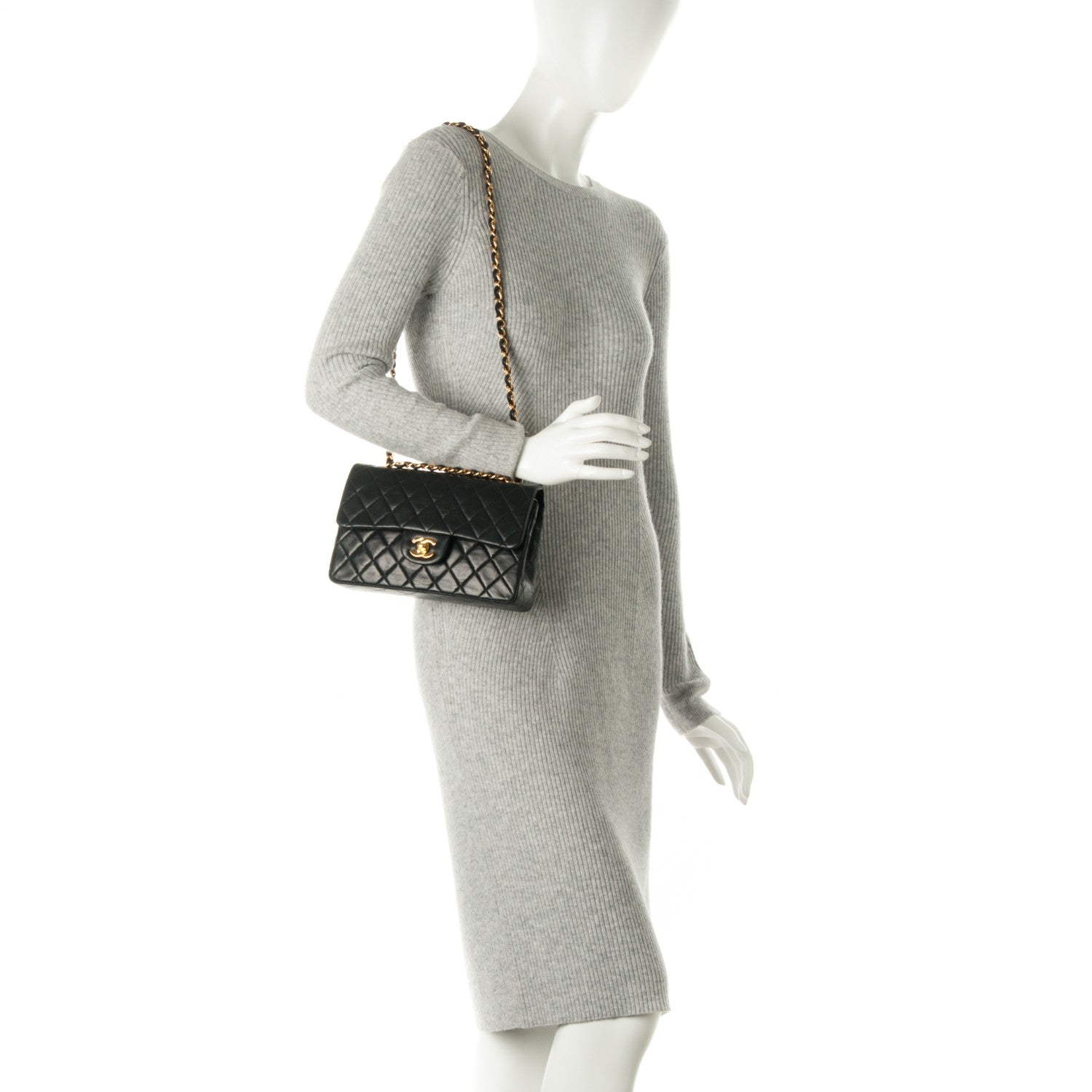 Chanel Lambskin Quilted Small Double Flap Black 3 of 9