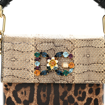 Dolce & Gabbana Dauphine Ayers Leopard Print Crystal Embellished DG Millennials Mini Crossbody Multicolor 7 of 11