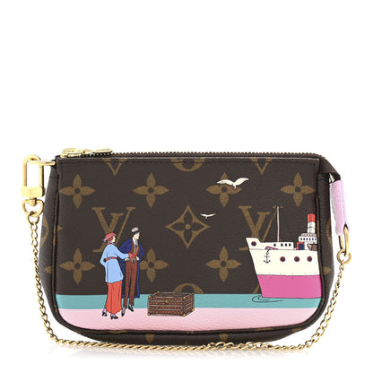Louis Vuitton Monogram 2016 Christmas Animation Mini Pochette Accessories Rose Ballerine 1 of 9