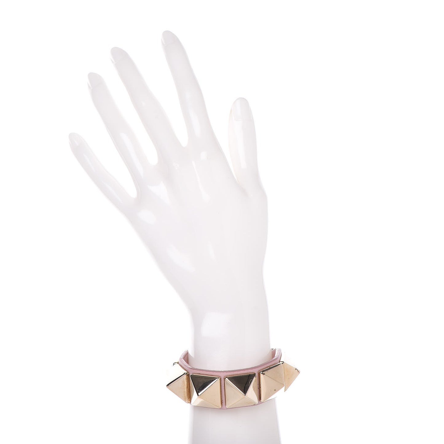 Calfskin Macro Rockstud Bracelet Pink