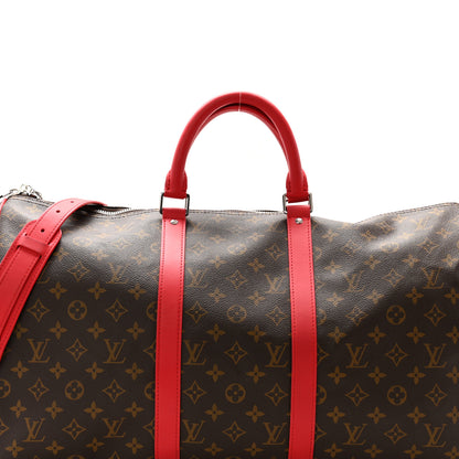 Louis Vuitton Calfskin Monogram Keepall Bandouliere 50 Coquelicot 6 of 11