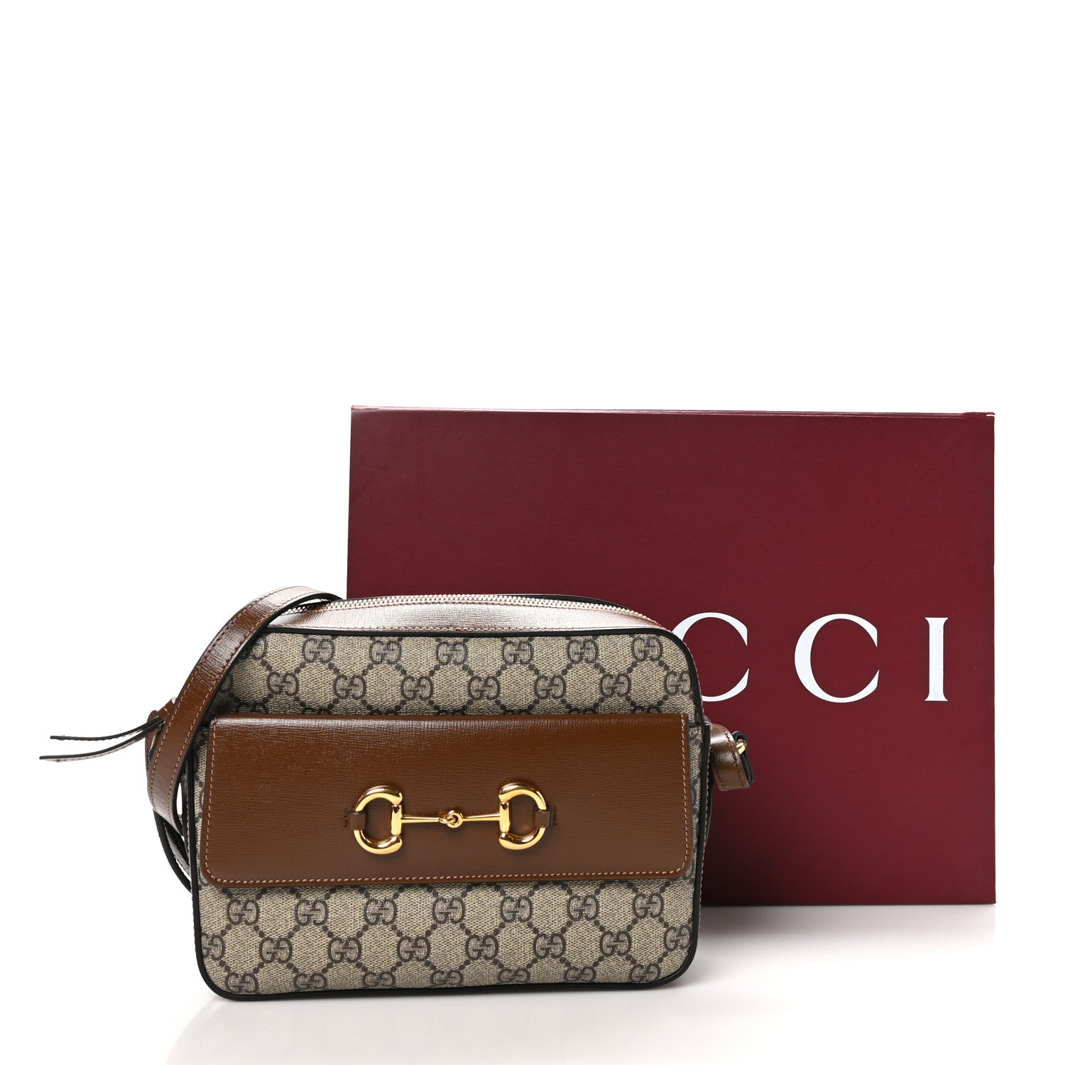 Gucci GG Supreme Monogram Small Horsebit 1955 Shoulder Bag Beige Brown Sugar 11 of 11