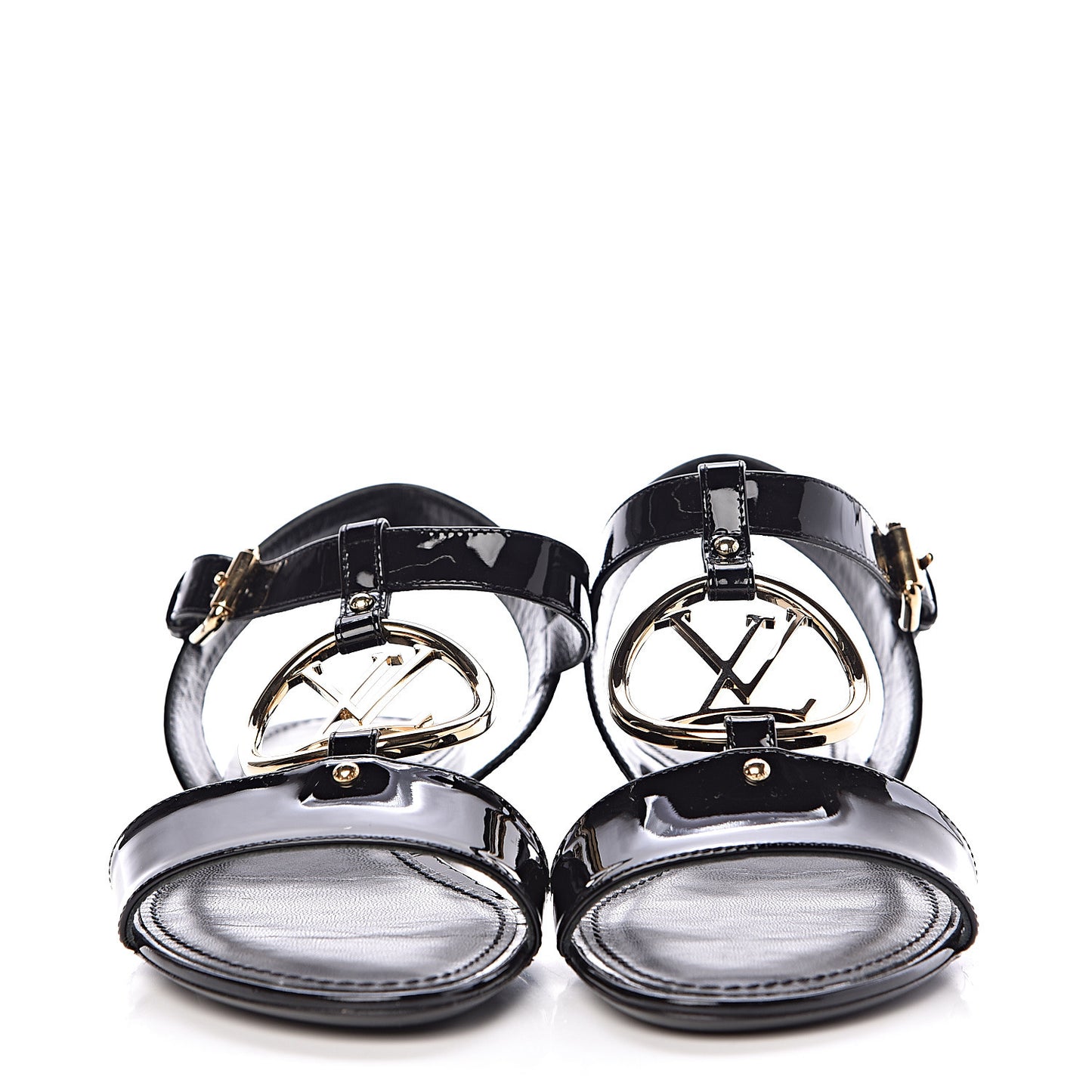 Patent Carioca Flat Sandals 37 Black