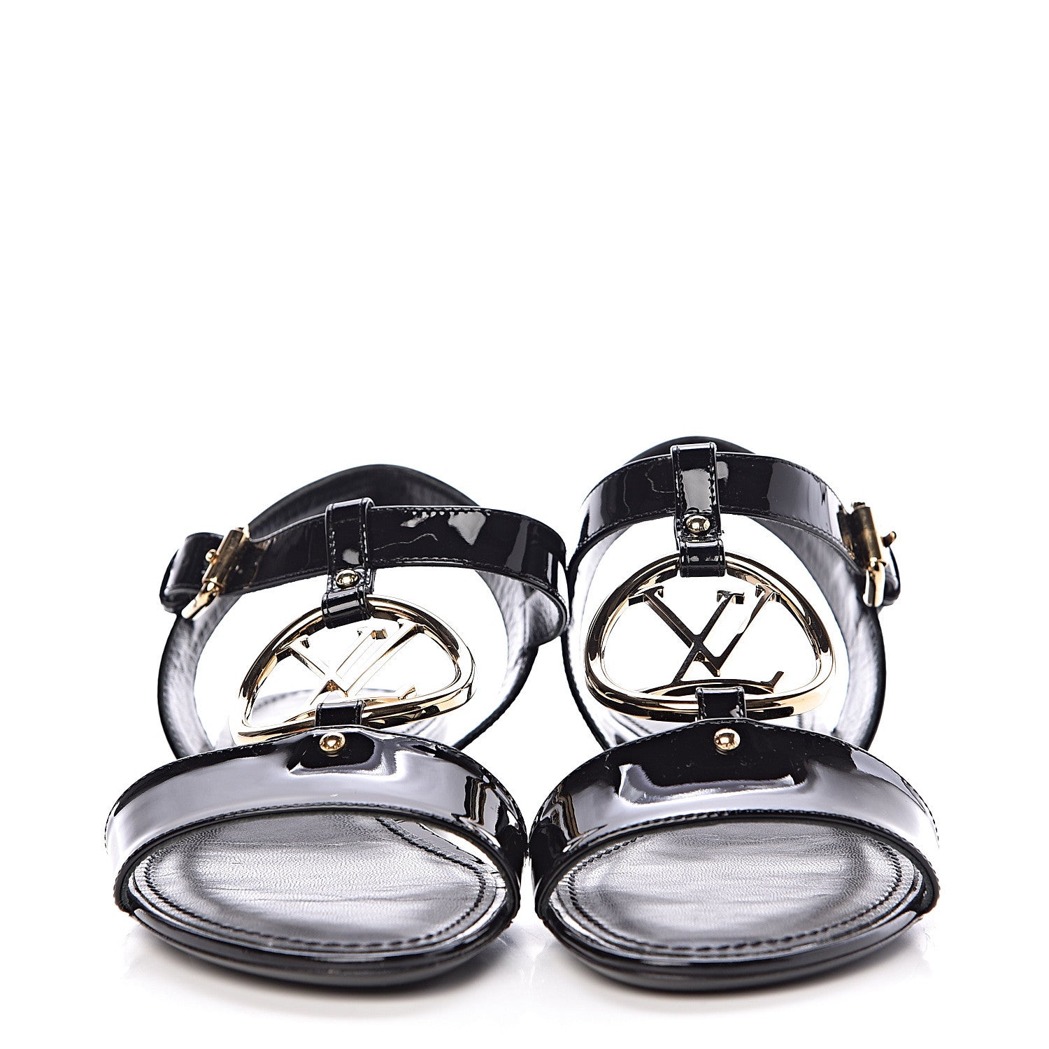 Louis Vuitton Patent Carioca Flat Sandals 37 Black 2 of 10