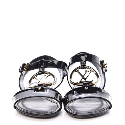 Louis Vuitton Patent Carioca Flat Sandals 37 Black 2 of 10