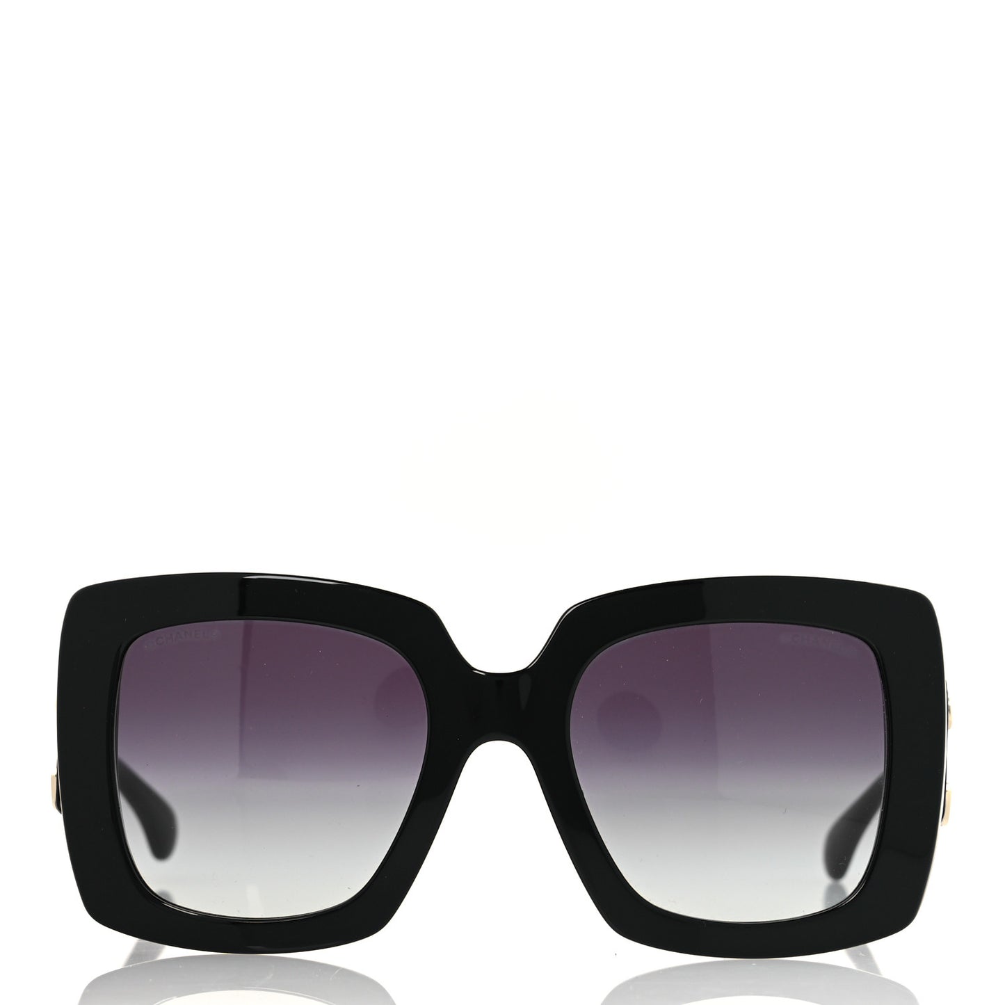 Acetate Calfskin Square Sunglasses 5474-Q-A Black