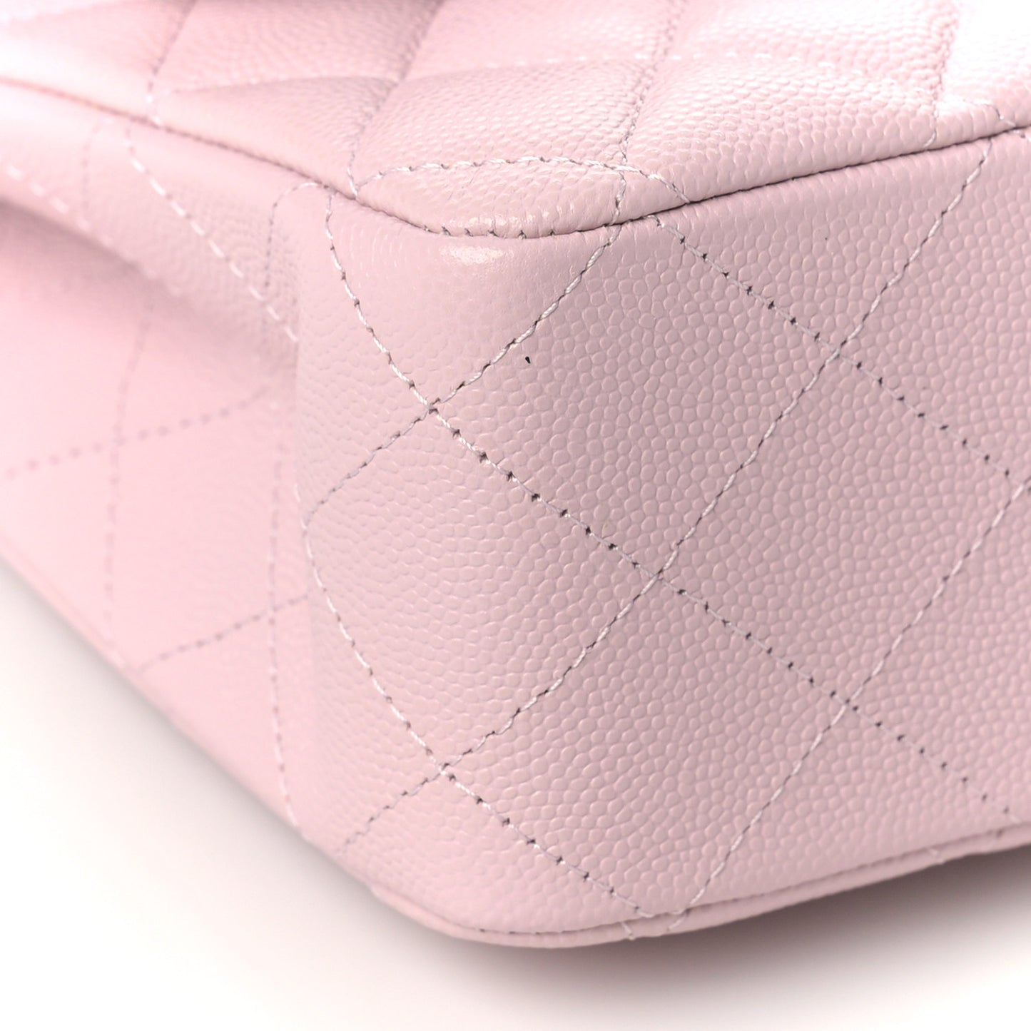 Caviar Quilted Medium Double Flap Light Pink