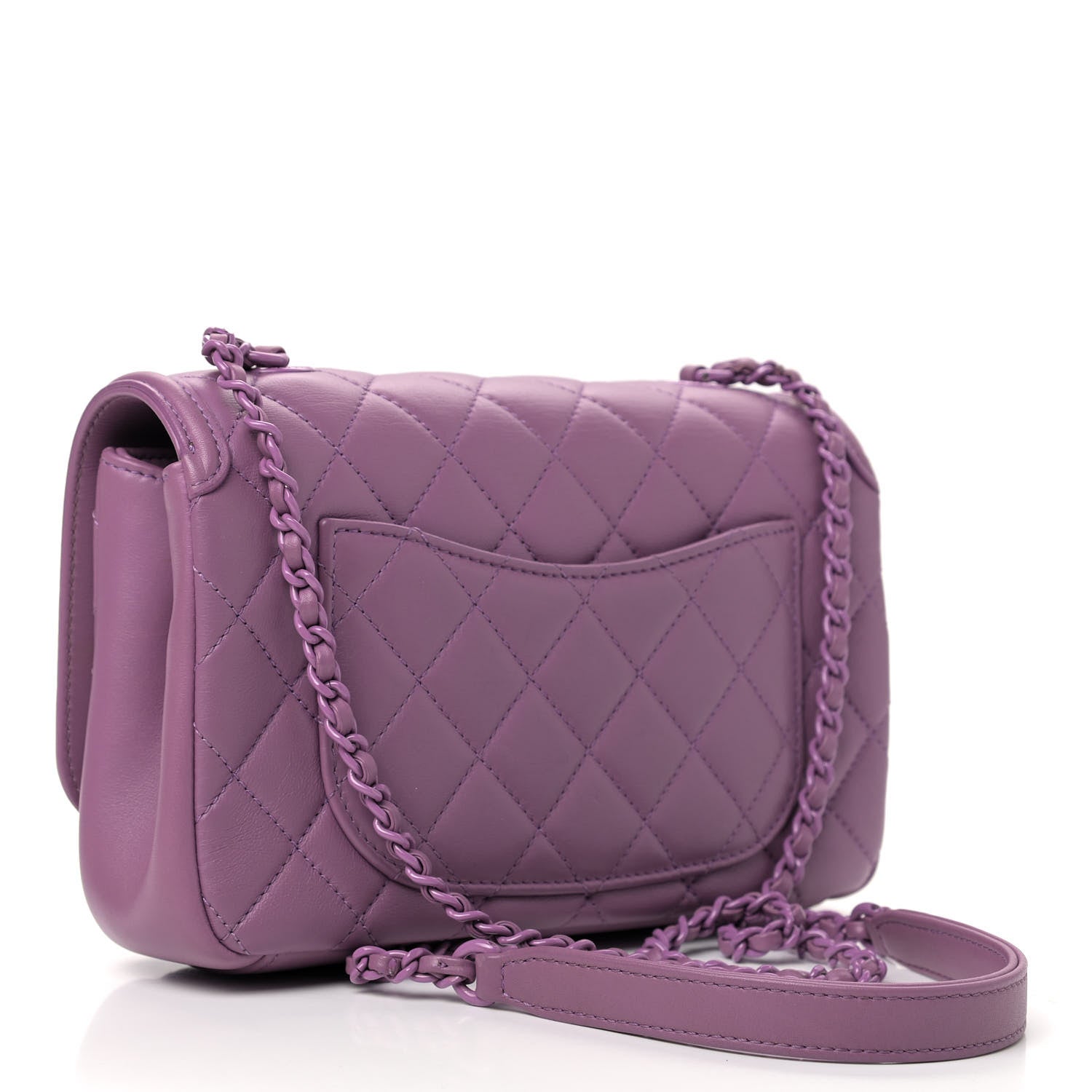 Chanel Lambskin Quilted Small CC Filigree Flap Purple 3 of 10