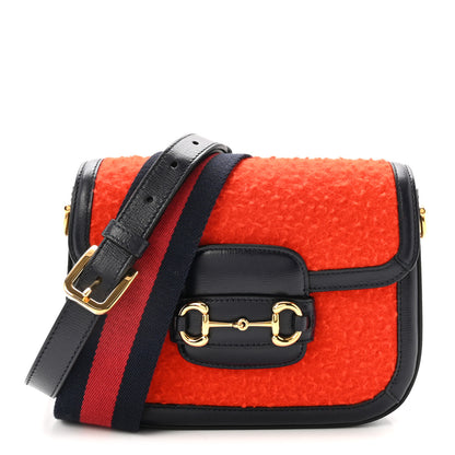Gucci Casy Wool Azalea Calfskin Mini Horsebit 1955 Shoulder Bag Bitter Sweet Blue 1 of 10