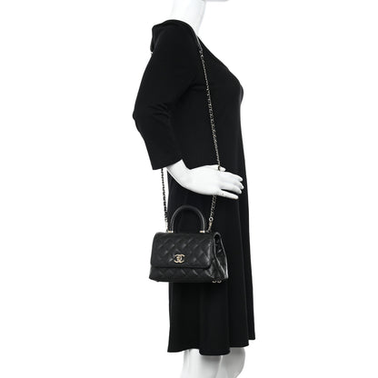 Chanel Caviar Quilted Extra Mini Coco Handle Flap Black 2 of 13
