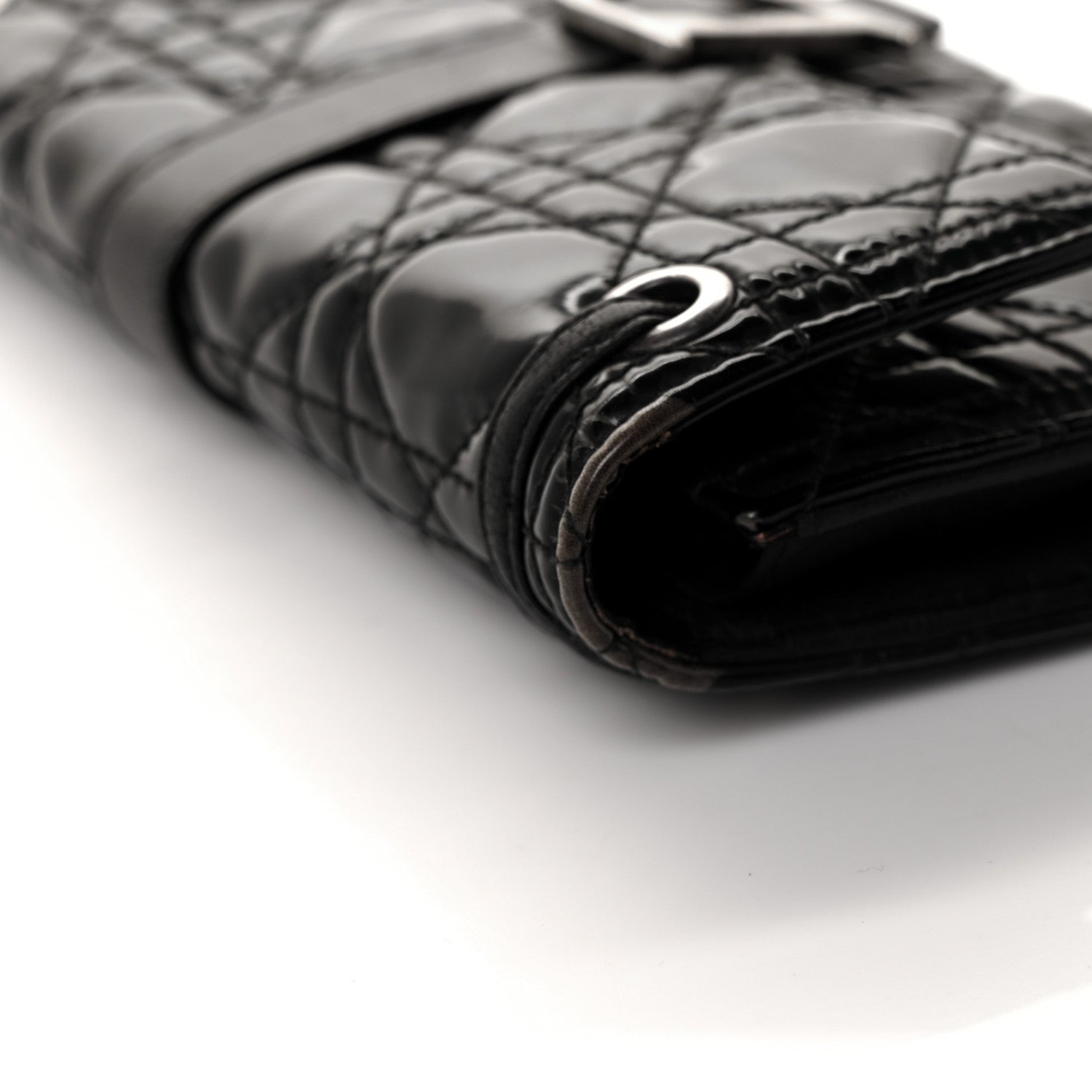 Christian Dior Patent Cannage Crossbody Wallet Black 12 of 16