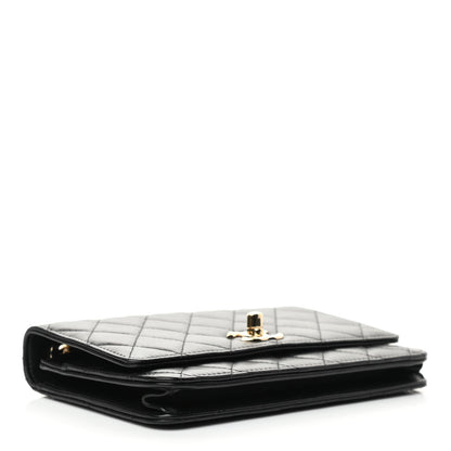 Chanel Lambskin Quilted Trendy CC Wallet On Chain WOC Black 4 of 12