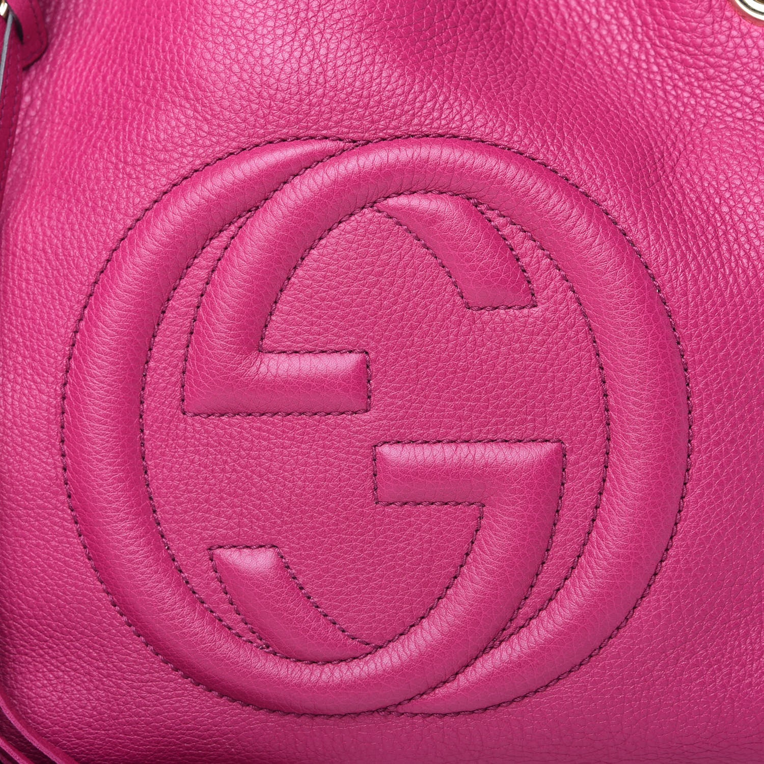 Gucci Cellarius Calfskin Medium Soho Chain Shoulder Bag Bright Bouganville 10 of 10