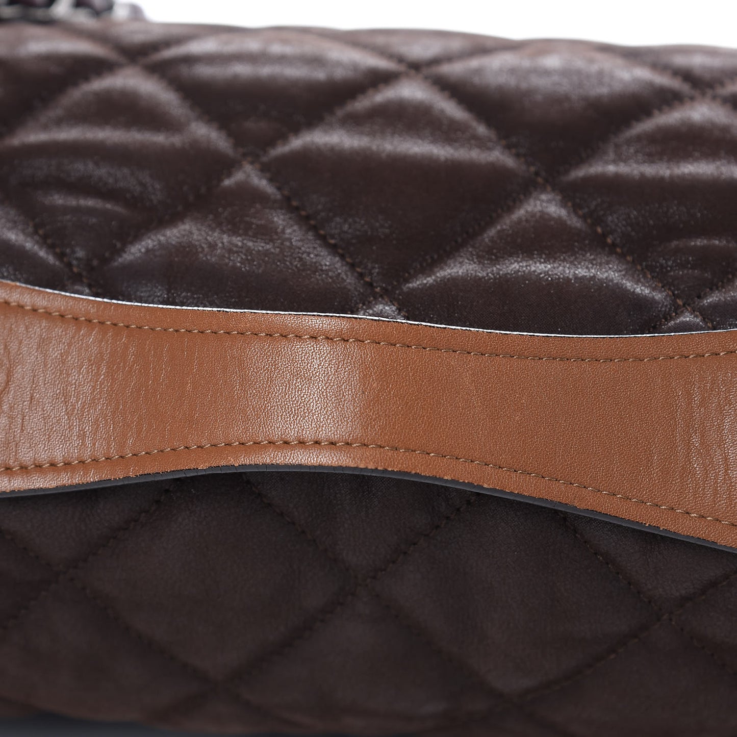 Iridescent Calfskin Jumbo In The Mix Flap Brown