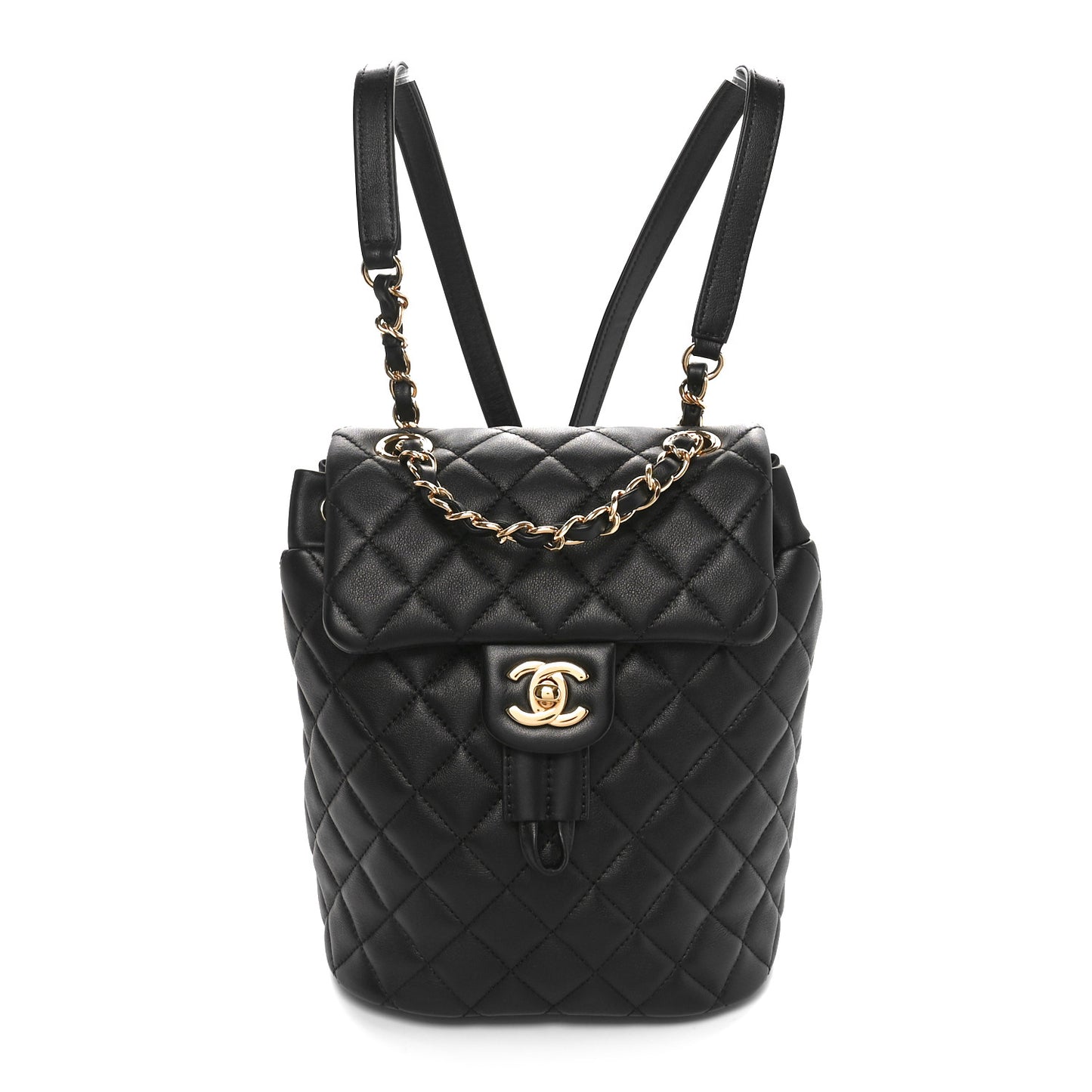 Calfskin Quilted Mini Urban Spirit Backpack Black