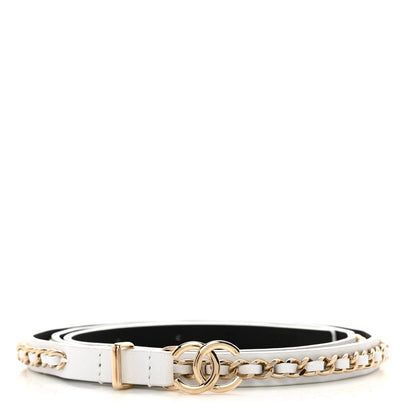 Chanel Calfskin Metal CC Chain Belt 80/32 White 1 of 6