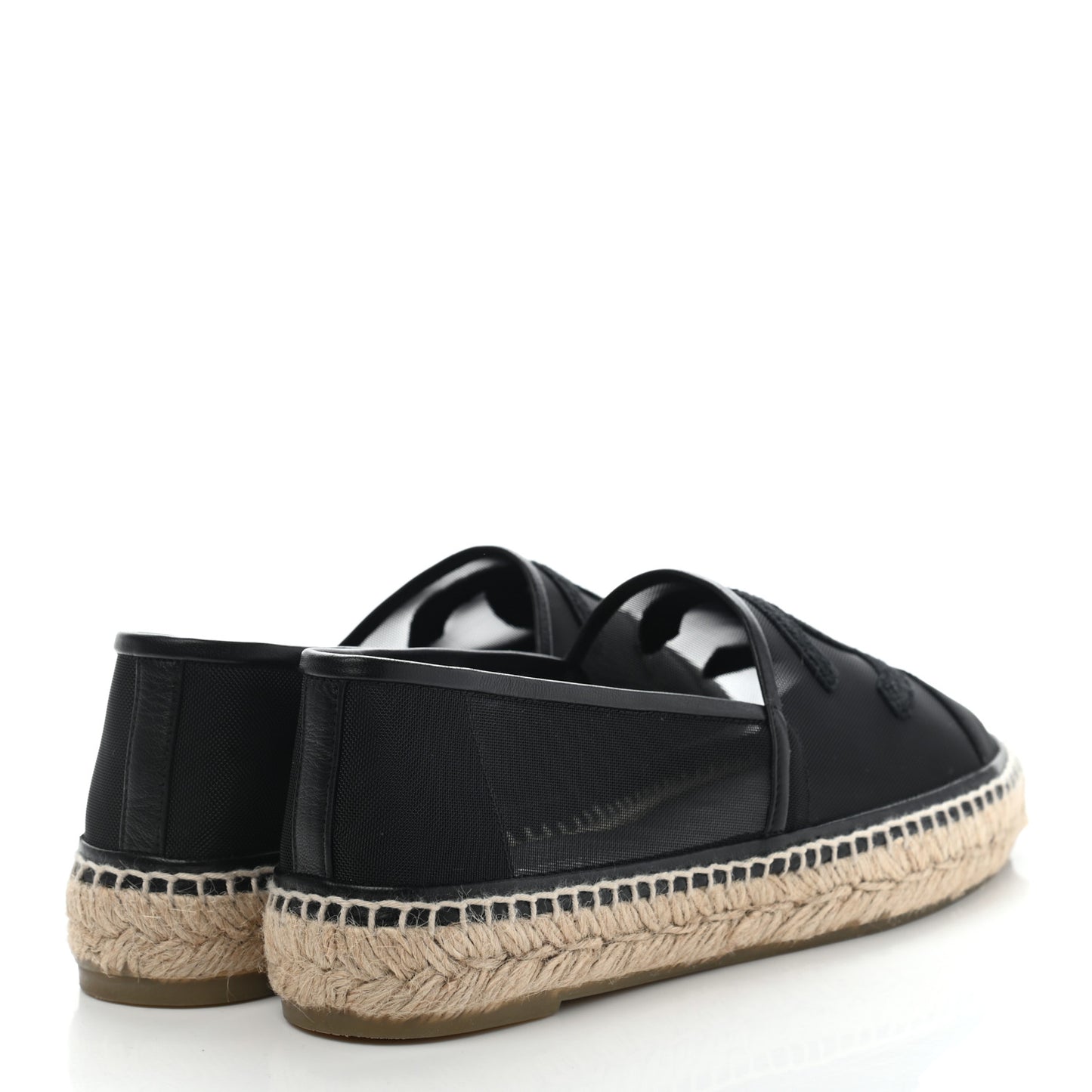 Mesh Grosgrain CC Espadrilles 39 Black