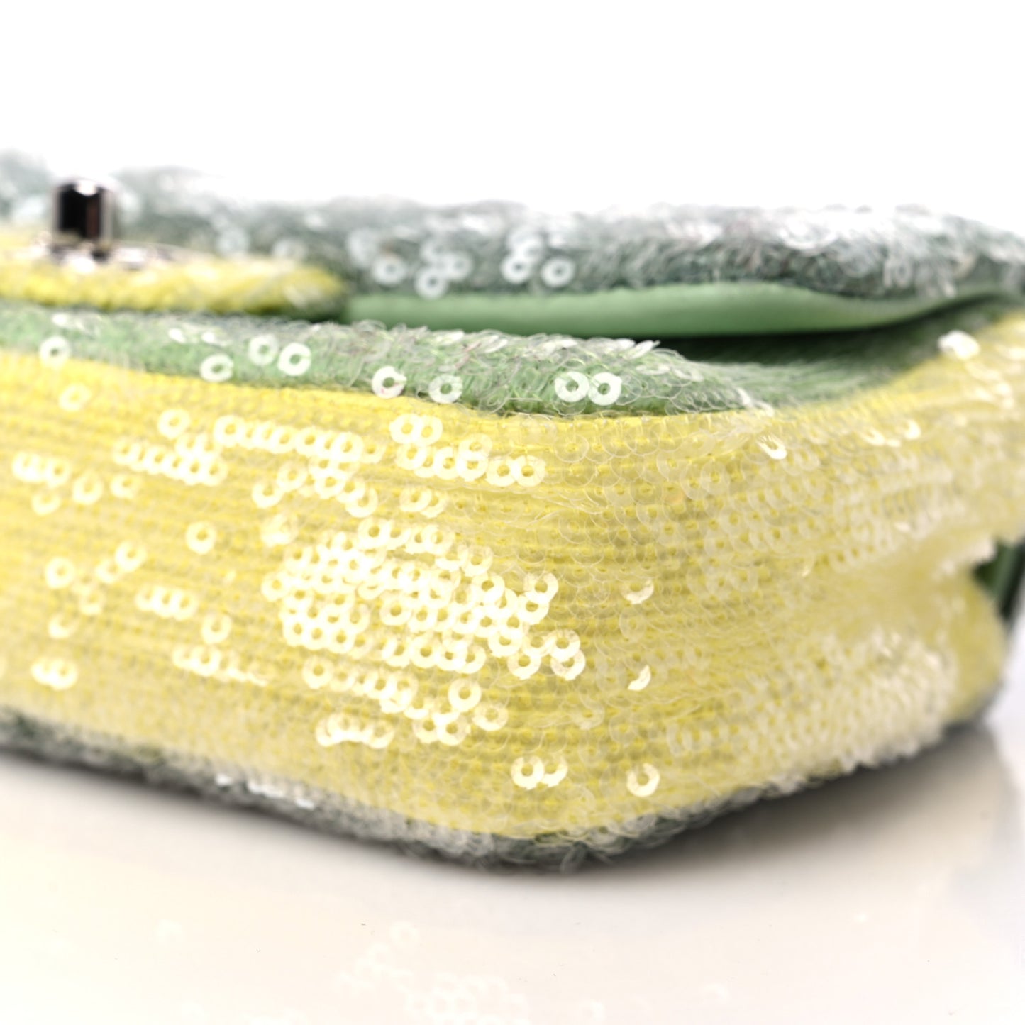 Sequin Mini Waterfall Flap Green Light Green Yellow