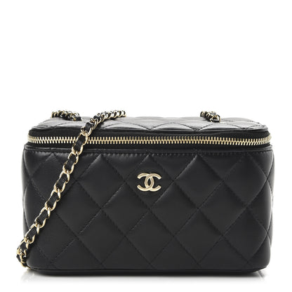 Chanel Lambskin Quilted Small Vanity Case With Chain Black 1 of 10
