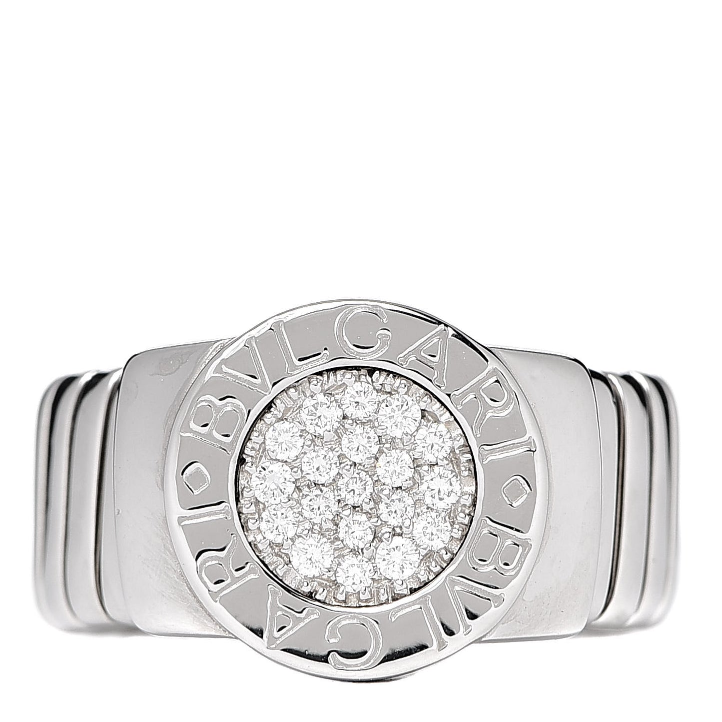 18K White Gold Diamond Tubogas Ring 52 6
