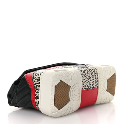 Alexander Wang Stingray Calfskin Perforated Sneaker Clutch Black Red White 4 of 12