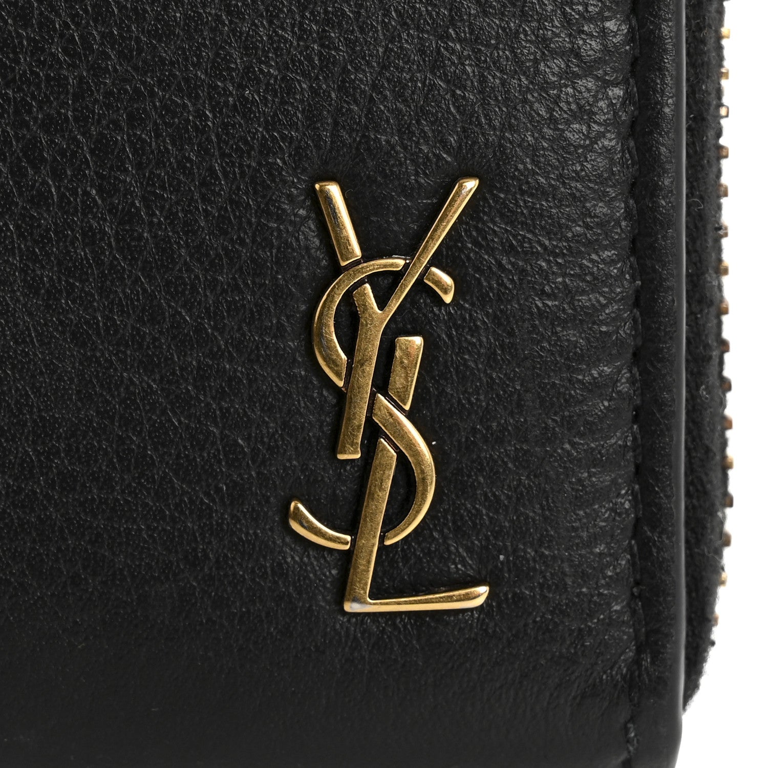 Saint Laurent Grained Calfskin Zip Around Wallet Black 8 of 12