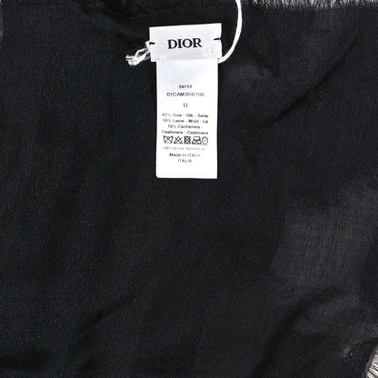 Christian Dior Silk Wool Cashmere Dior Camouflage Stole Black 3 of 3