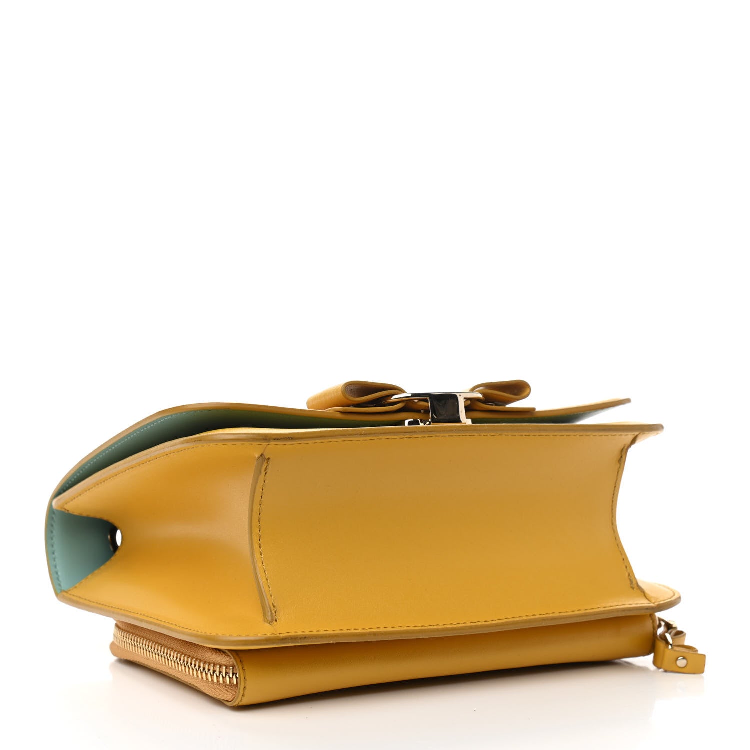 Salvatore Ferragamo Calfskin Small Vara Chain Crossbody Yellow 4 of 11