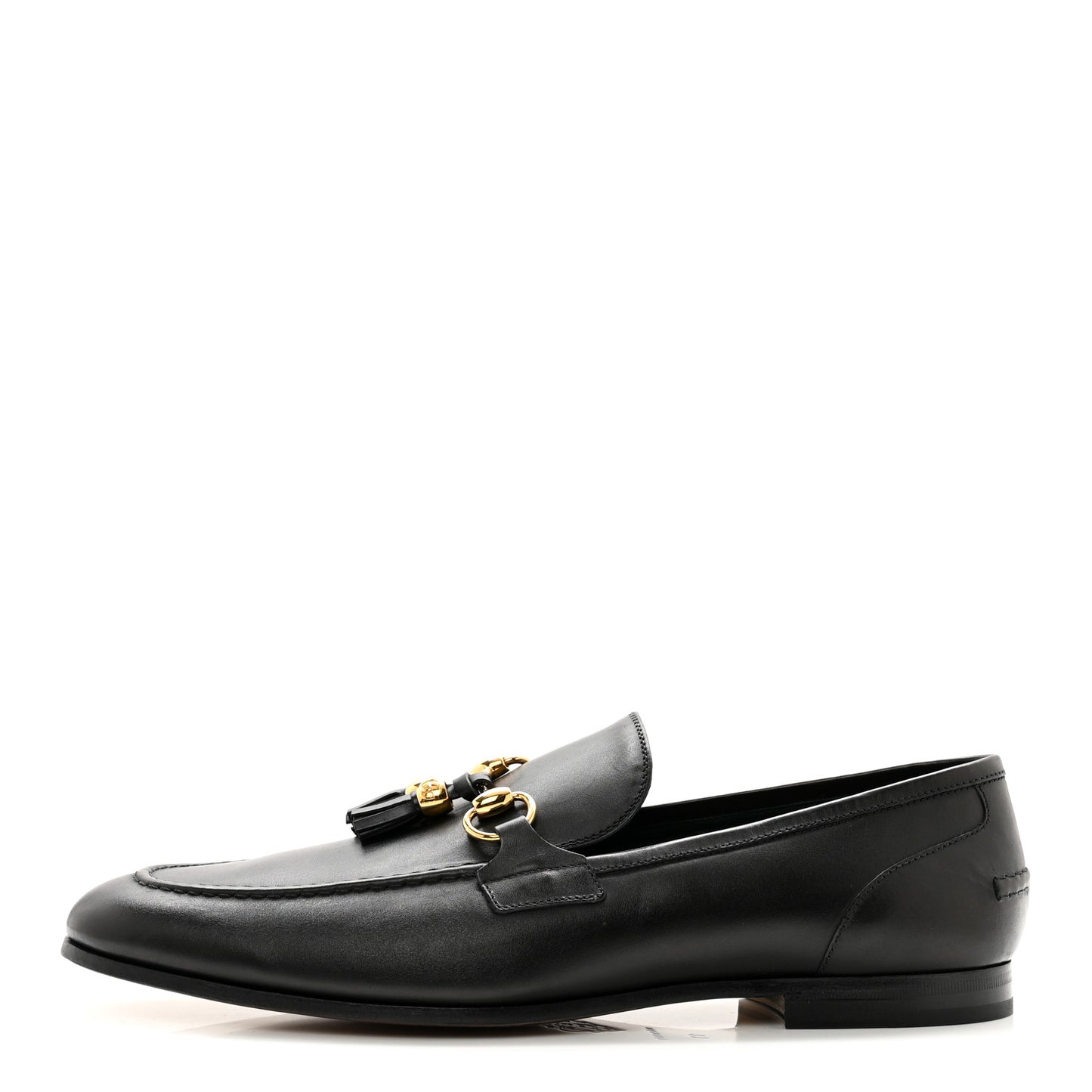 Calfskin Horsebit Mens Jordaan Tassel Loafers 11 Black