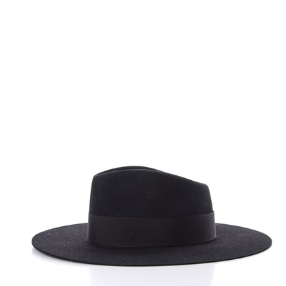 Hermes Rabbit Felt Laquered Gold Faubourg Pop H Hat 58 Black 4 of 7