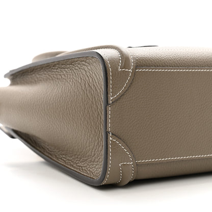Celine Drummed Calfskin Nano Luggage Souris 8 of 9