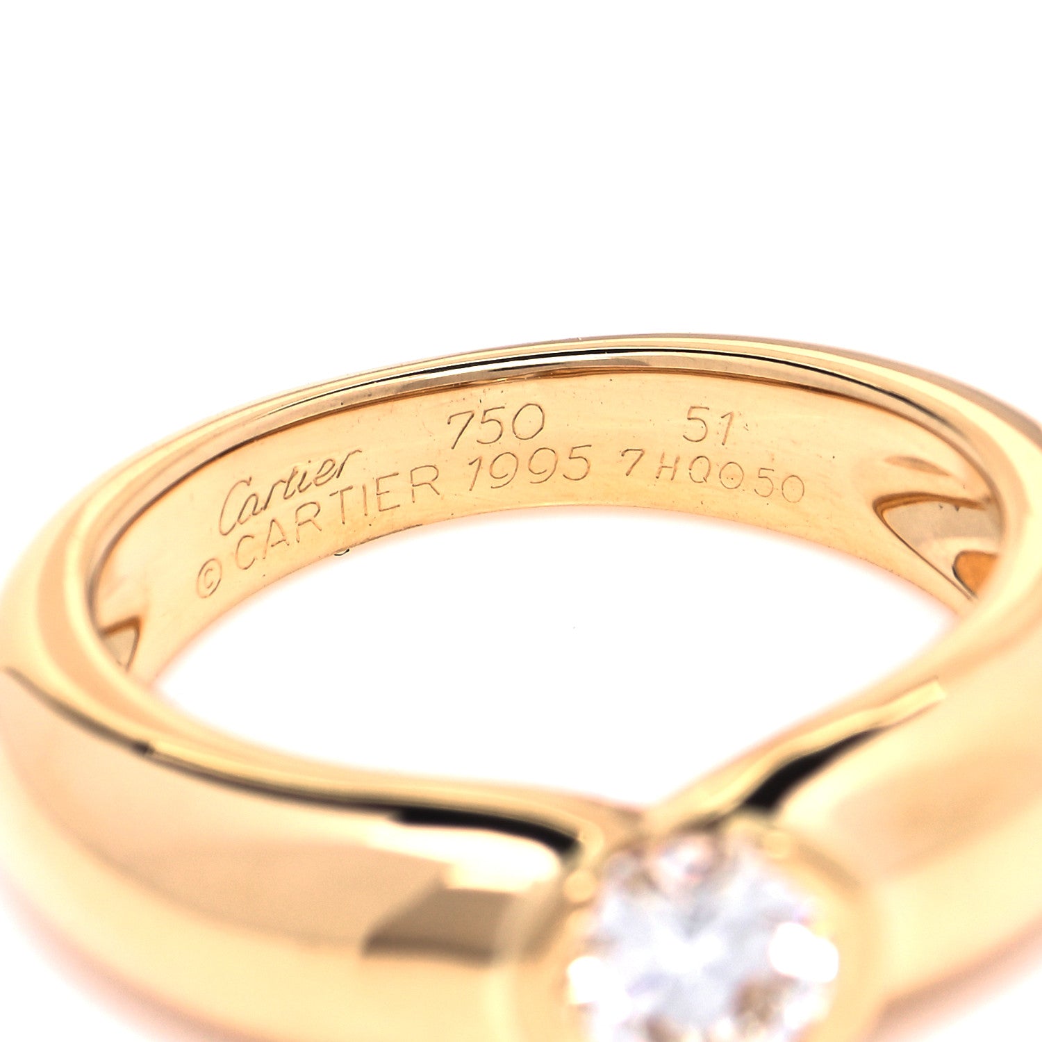Cartier 18K Yellow Gold Diamond .57ct C De Cartier Solitaire Ring 51 5.75 4 of 4