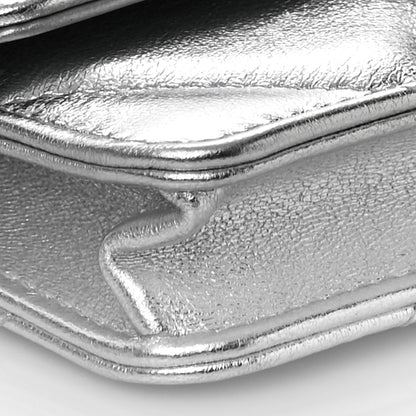 Chanel Metallic Lambskin Quilted Chanel 19 Flap Purse Vanity With Chain Silver 10 of 11